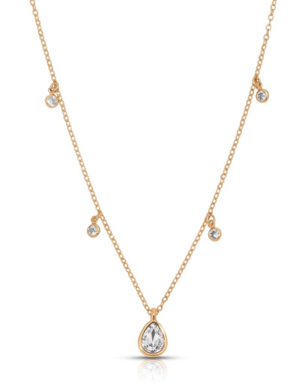 Ettika Dripping in Crystals Drop Gold Necklace